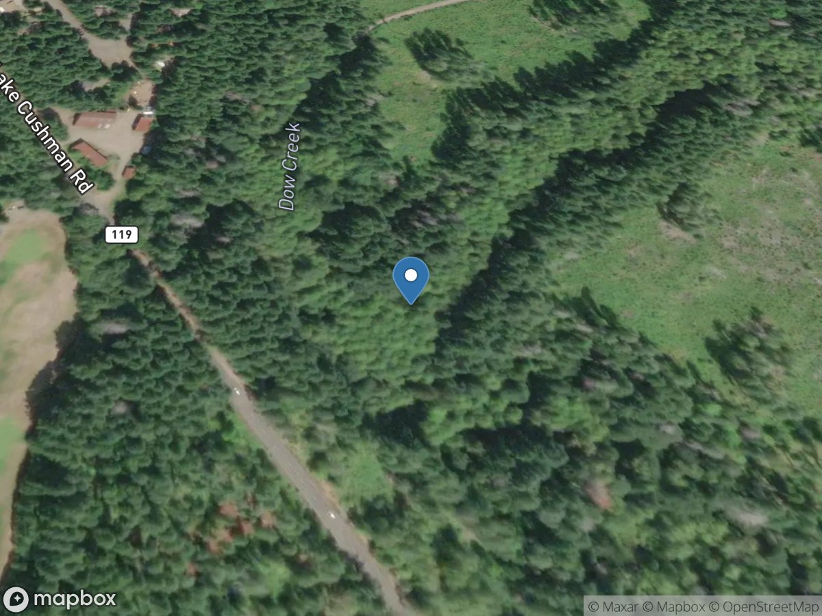 Dow Creek below North Lake Cushman Road near Hoodsport, WA location