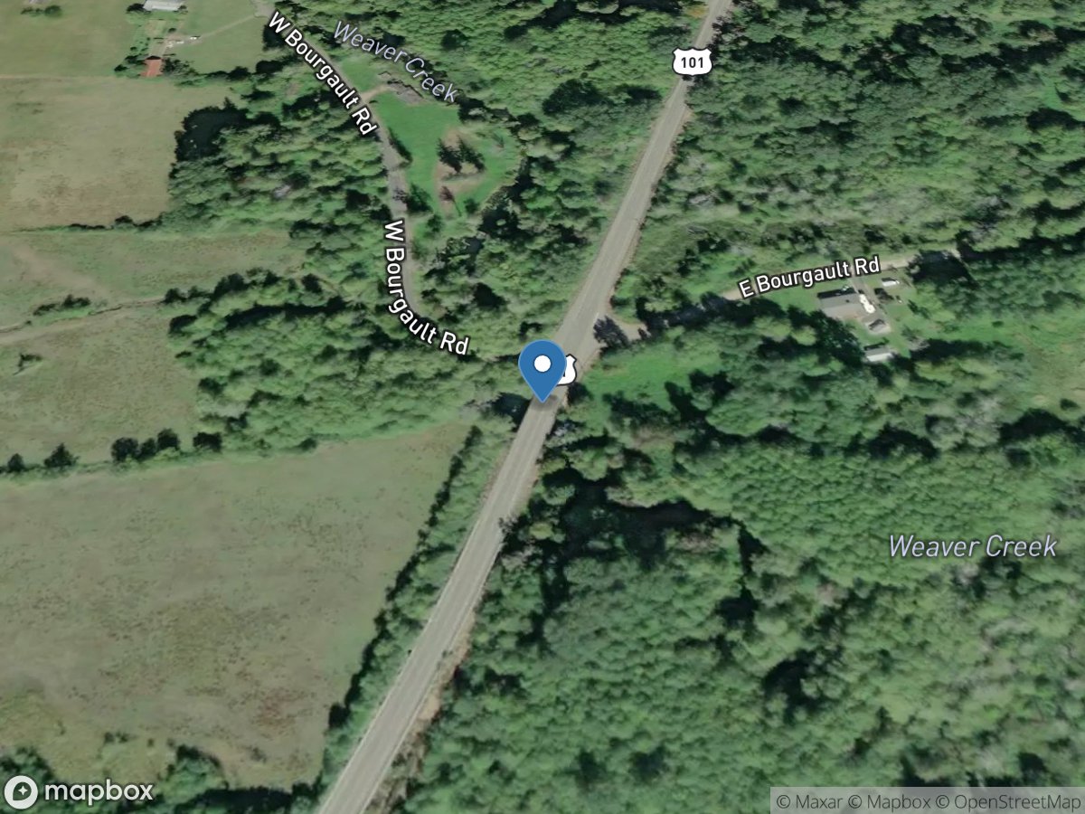 Weaver Creek at Highway 101 near Potlatch, WA location