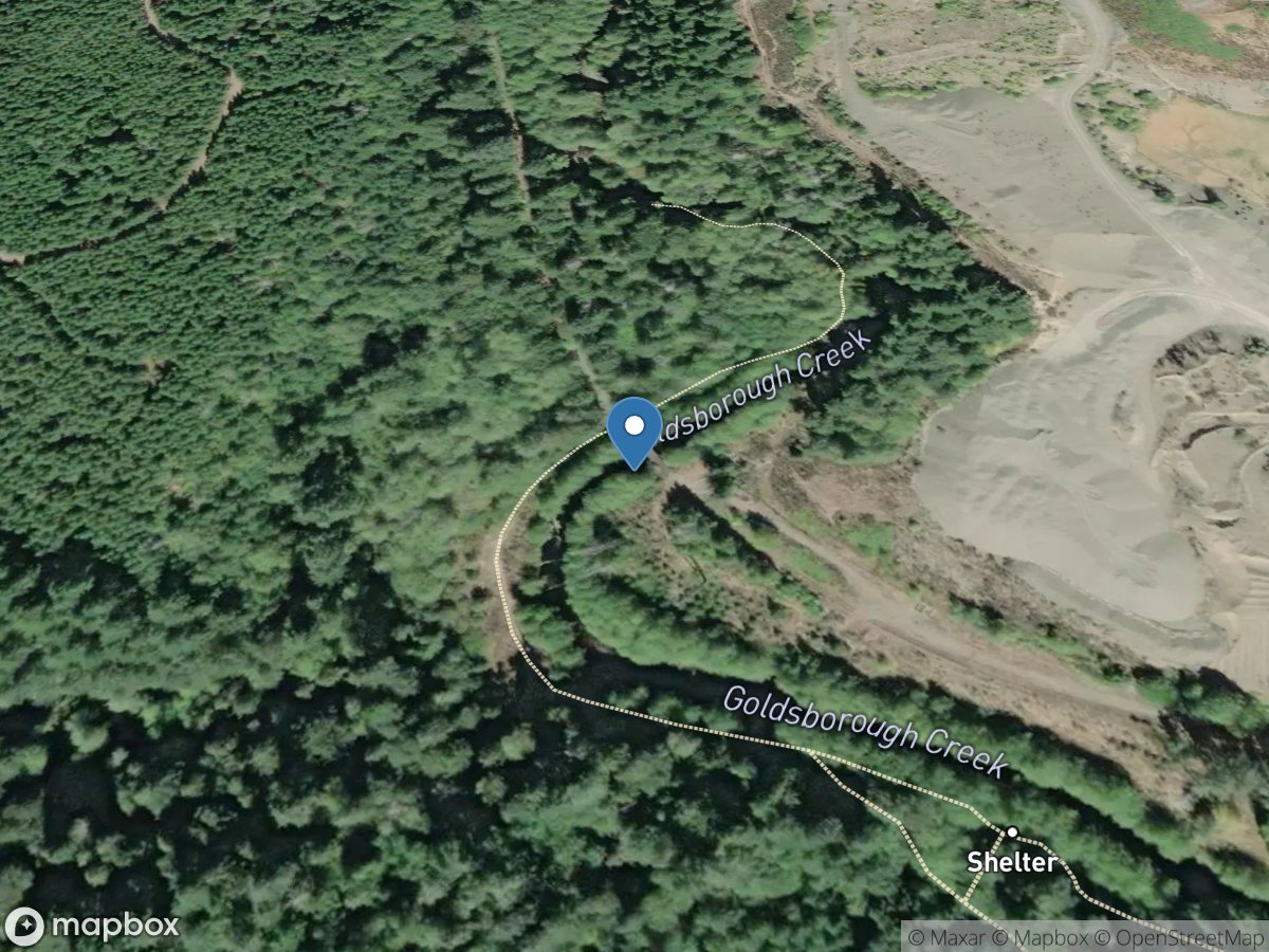 Goldsborough Crk at Rr Brg near Pits near Shelton, WA location