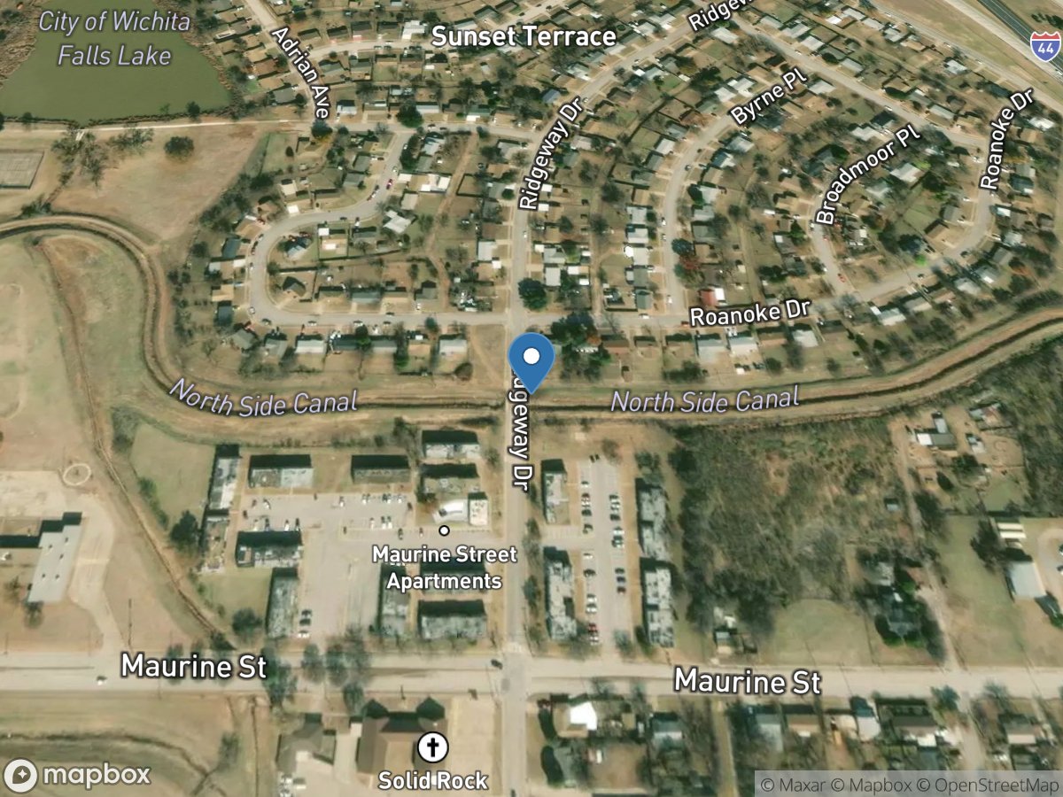 North Side Canal at Ridgeway Dr, Wichita Falls, TX location