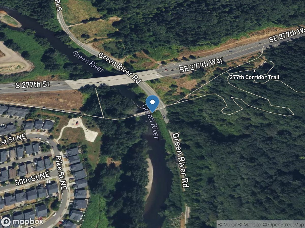 Green River above South 277th ST at Kent, WA location
