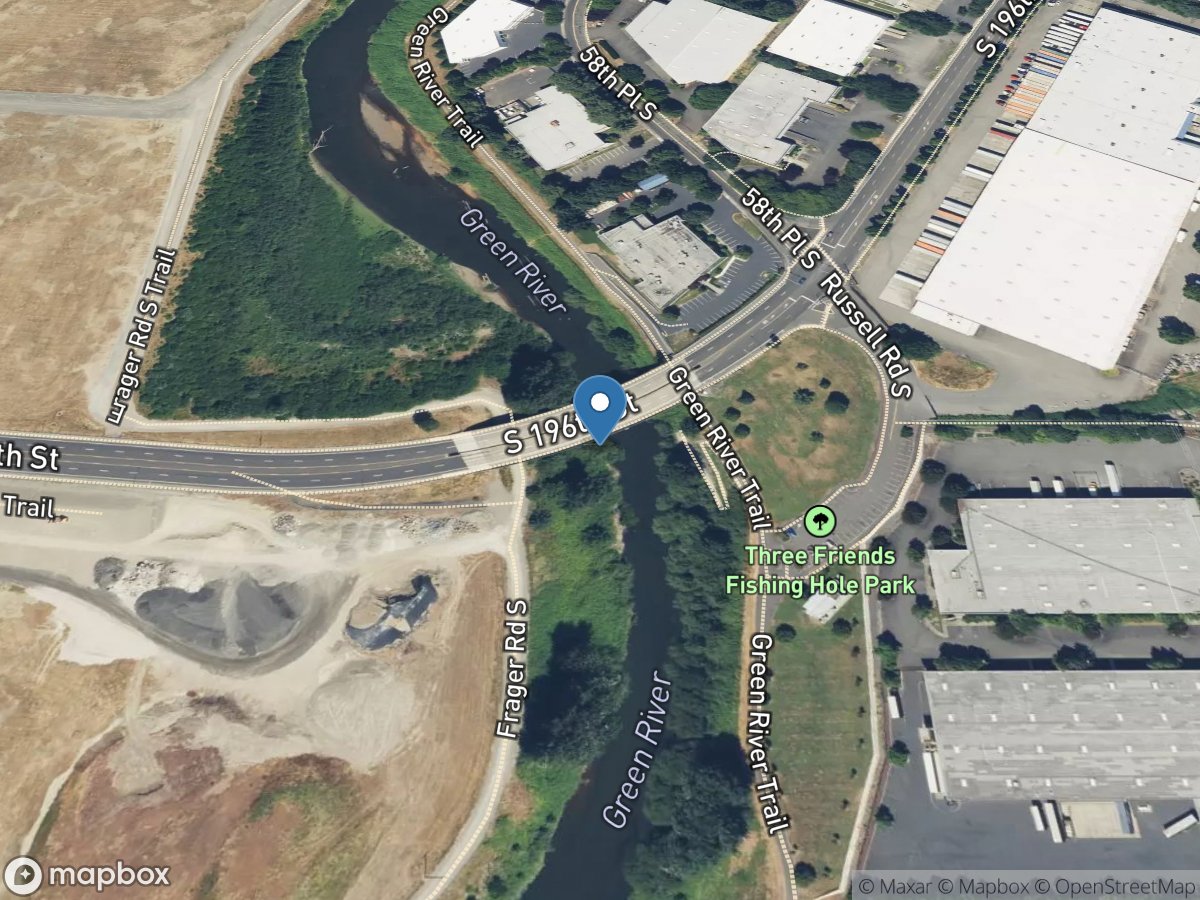 Green River at 200th Street at Kent, WA location