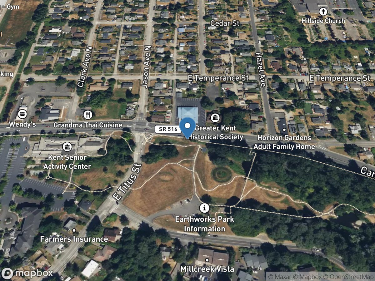 Mill Creek at Earthworks Park at Kent, WA location