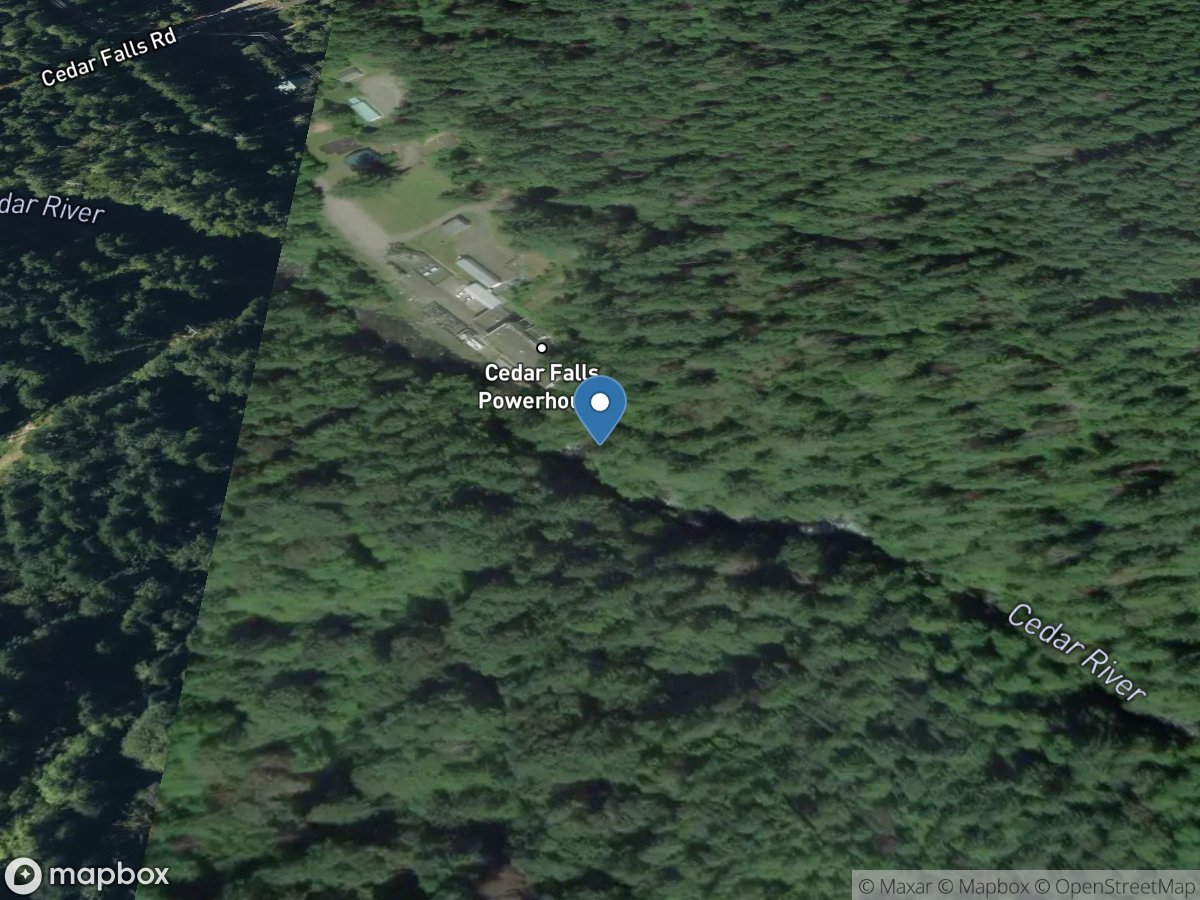 Cedar River at Powerplant at Cedar Falls, WA location