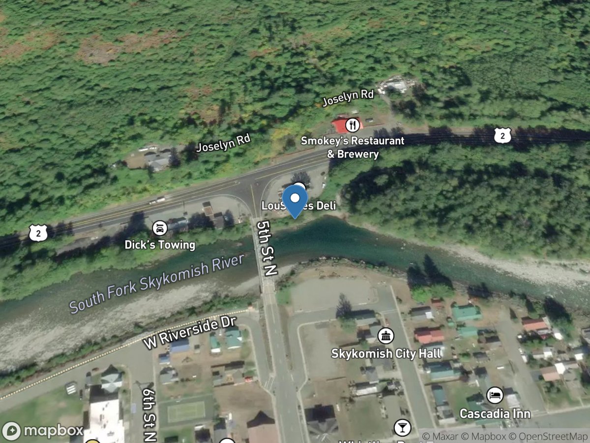 South Fork Skykomish River at Skykomish, WA location