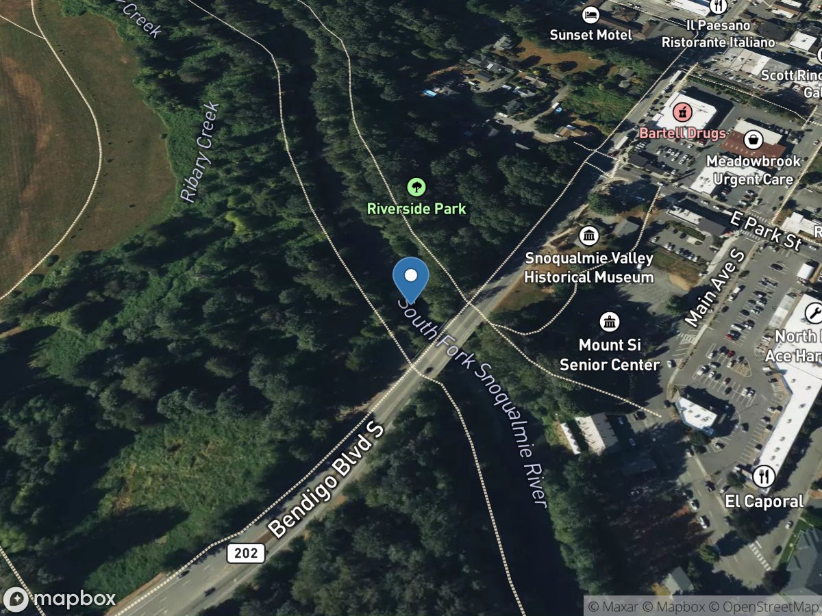 SF Snoqualmie River at North Bend, WA location