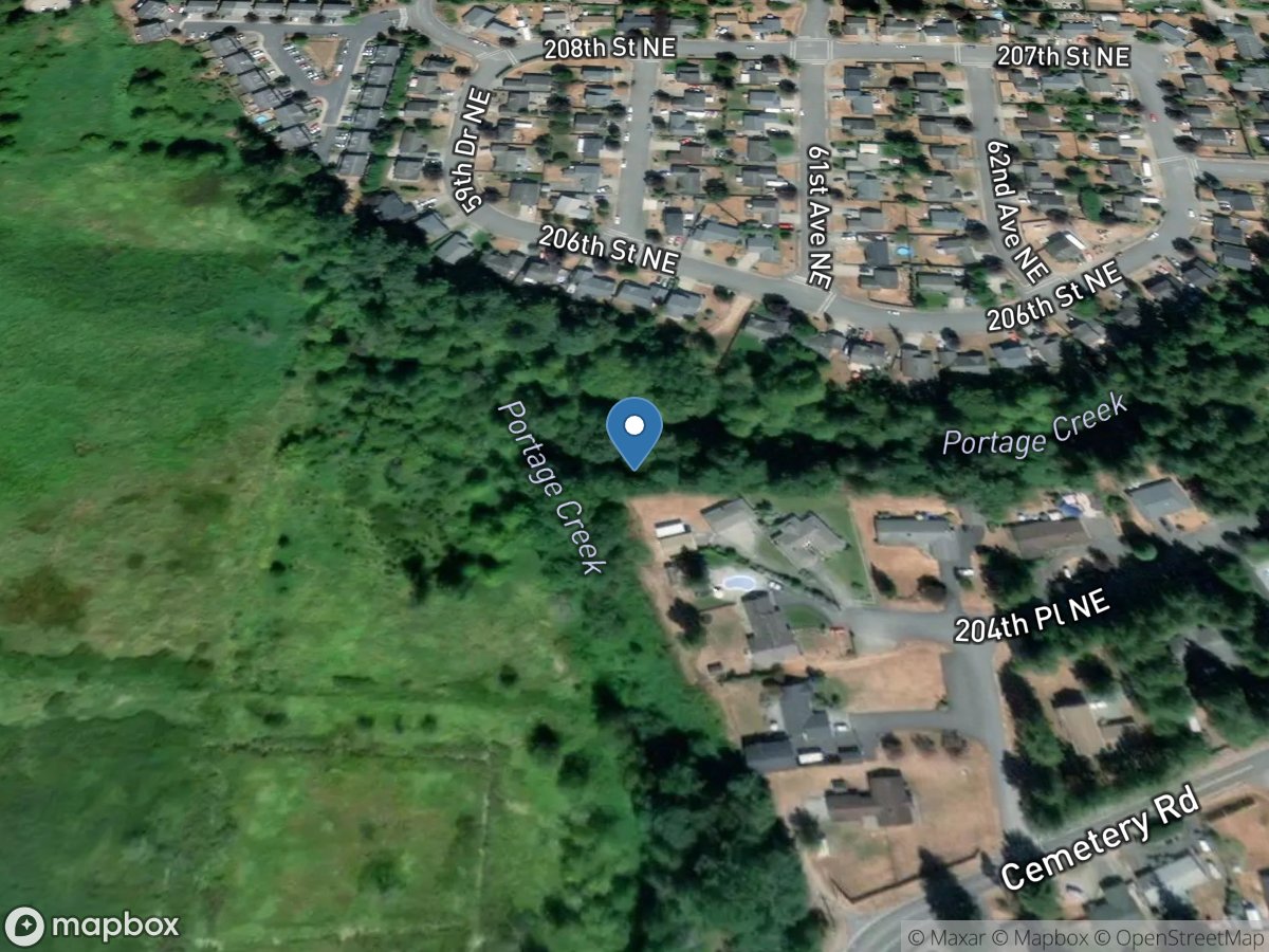 Portage Creek at 61st Avenue Northeast near Arlingtion, WA location