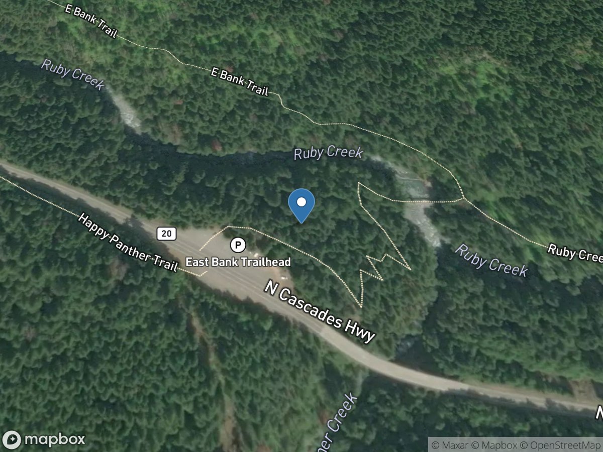 Ruby Creek below Panther Creek near Newhalem, WA location