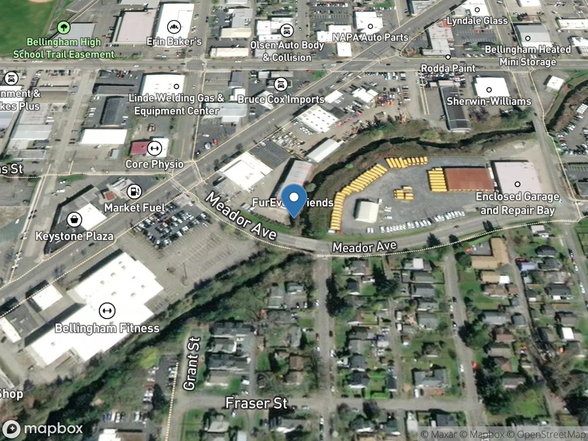 Whatcom Creek Ups of Meador Avenue at Bellingham, WA location