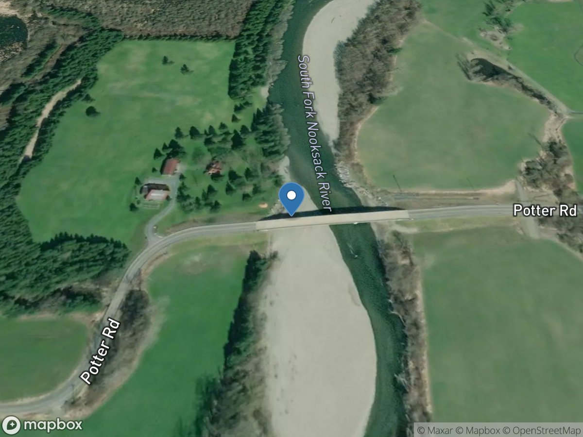 SF Nooksack River above Potter Bridge at Van Zandt, WA location