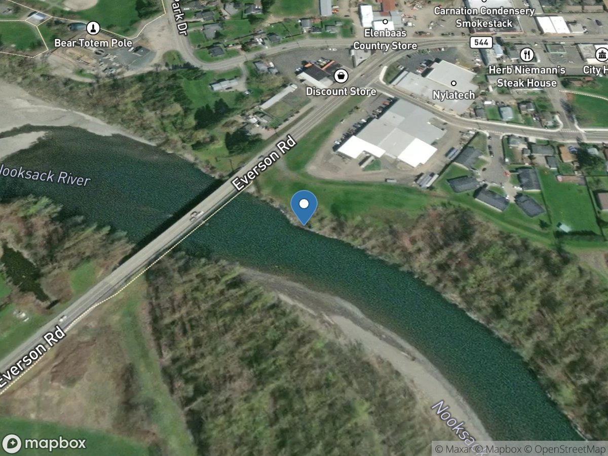 Nooksack River at Everson, WA location