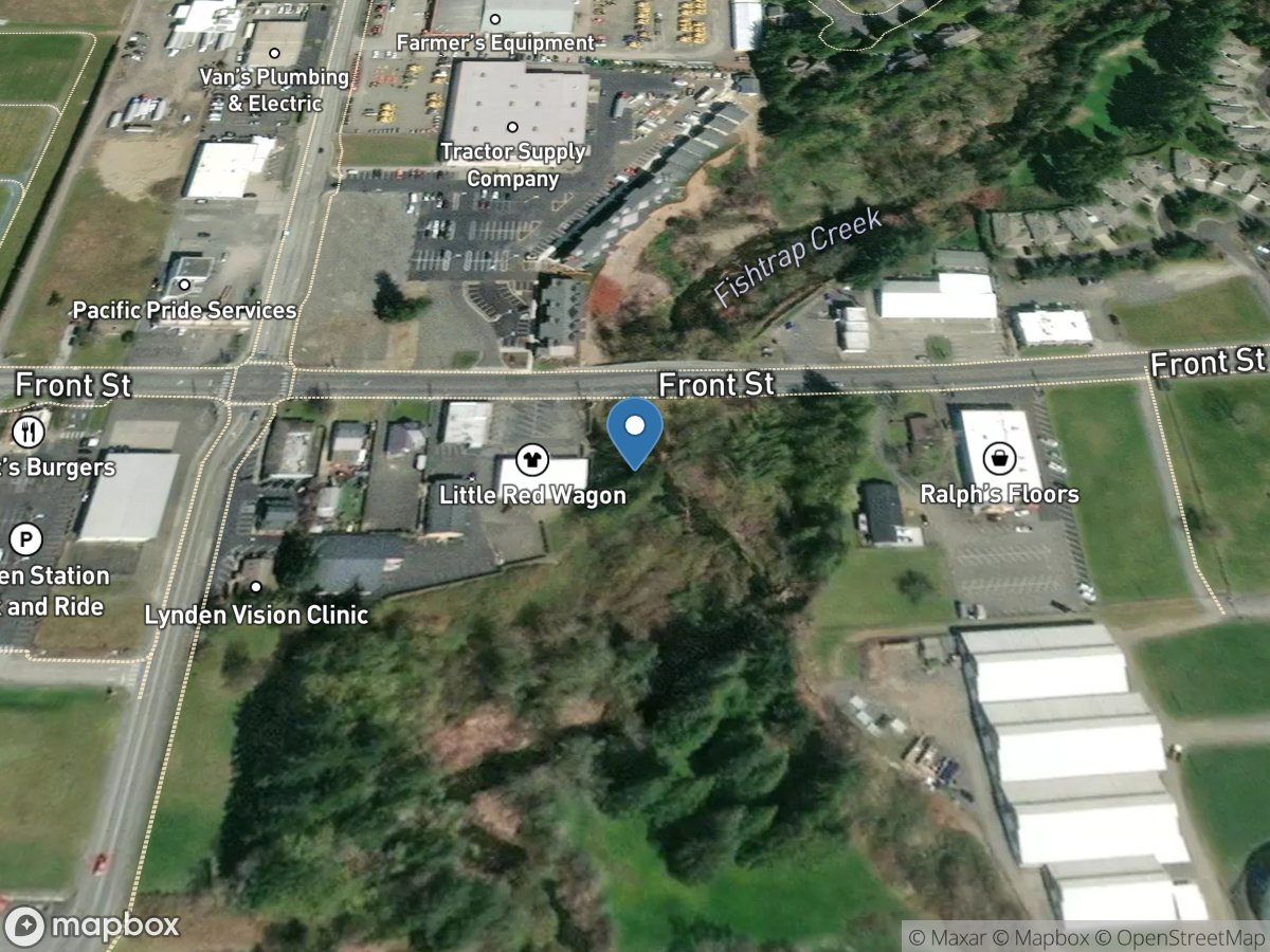 Fishtrap Creek at Front Street at Lynden, WA location