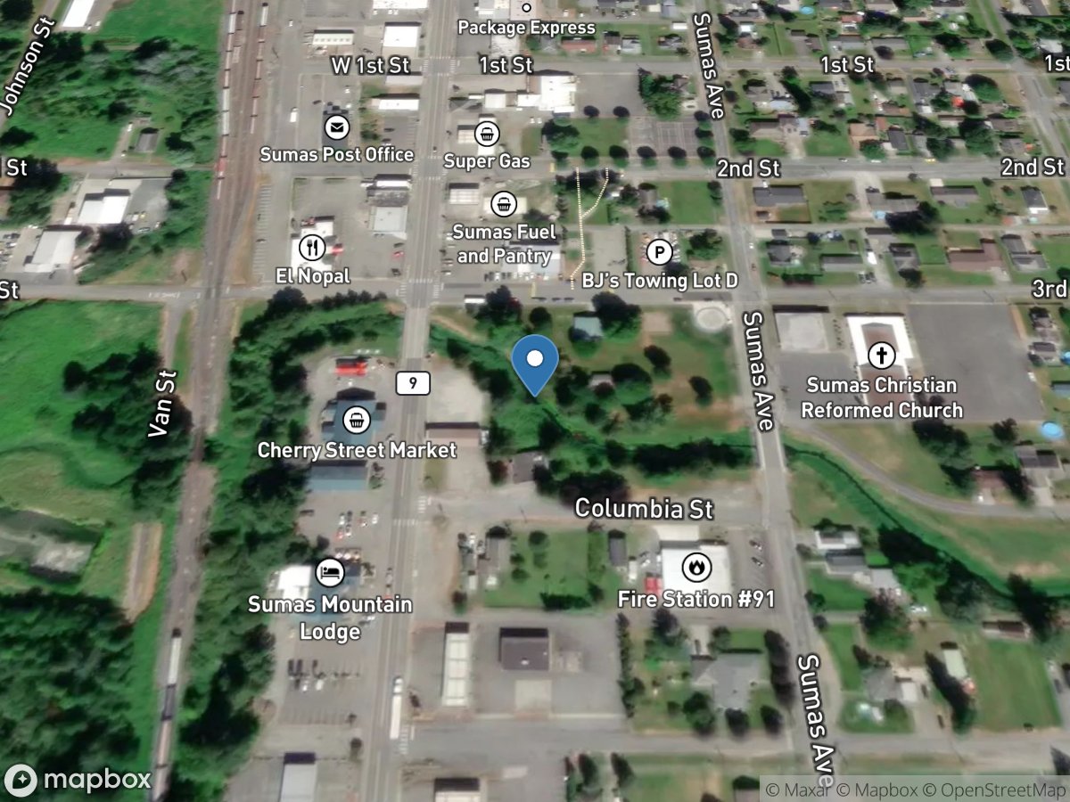 Johnson Creek at Sumas, WA location