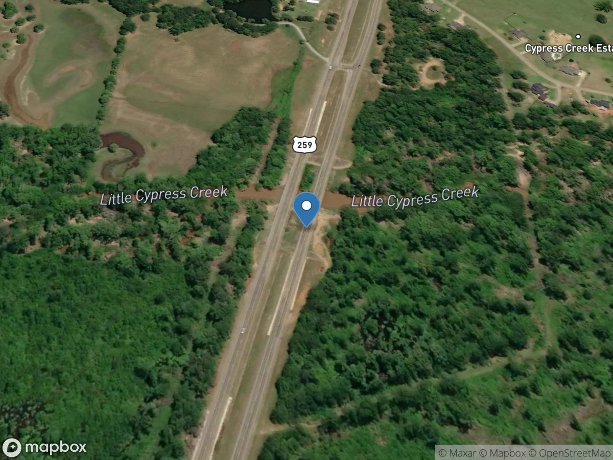 Little Cypress Creek near Ore City, TX location