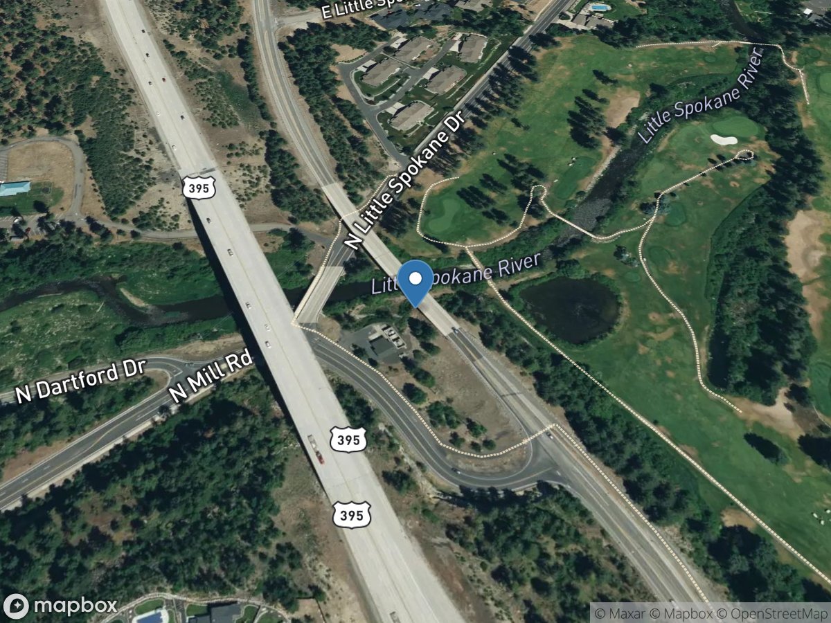 Little Spokane River at Dartford, WA location