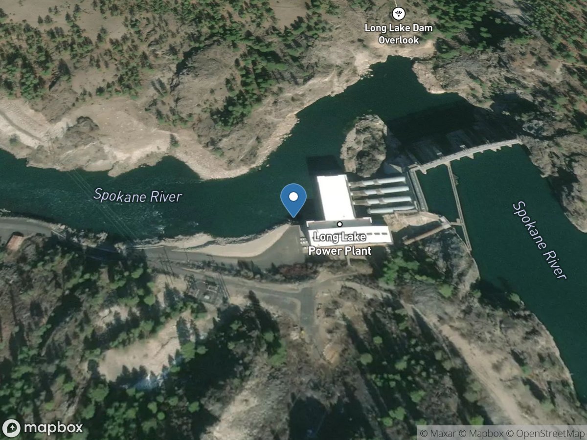 Spokane River at Long Lake, WA location