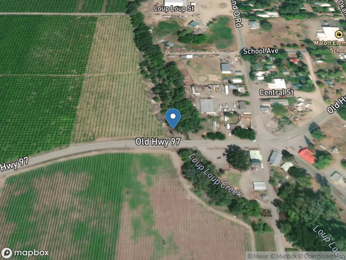 Loup Loup Creek at Malott, WA location