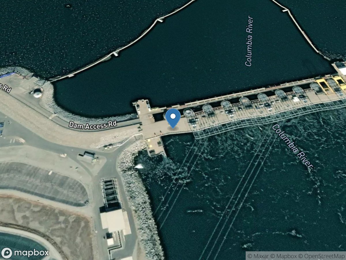 Columbia River below Wells DAM, WA location