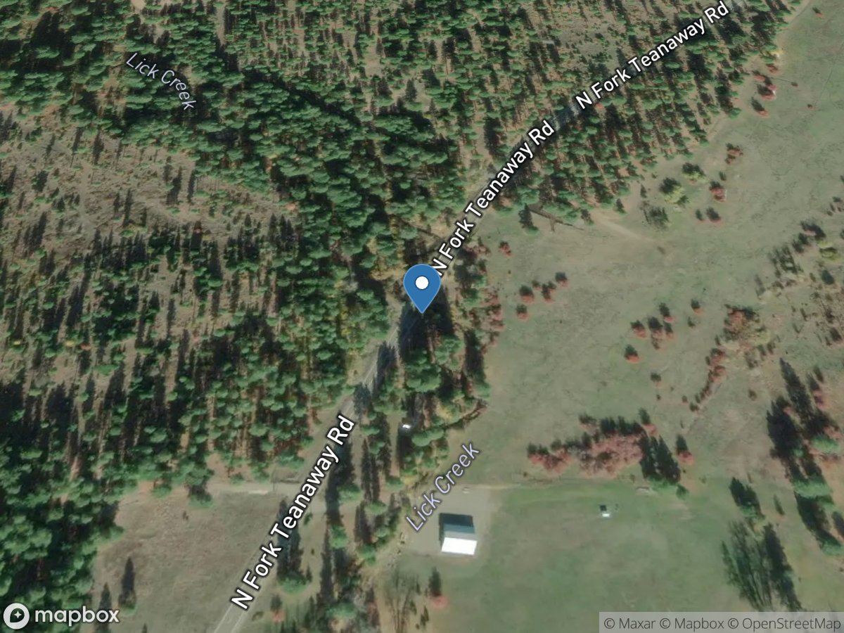 Lick Creek above North Fork Teanaway River, WA location