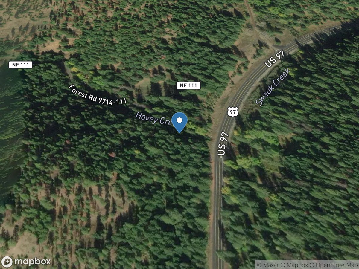 Hovey Creek near Cle Elum, WA location