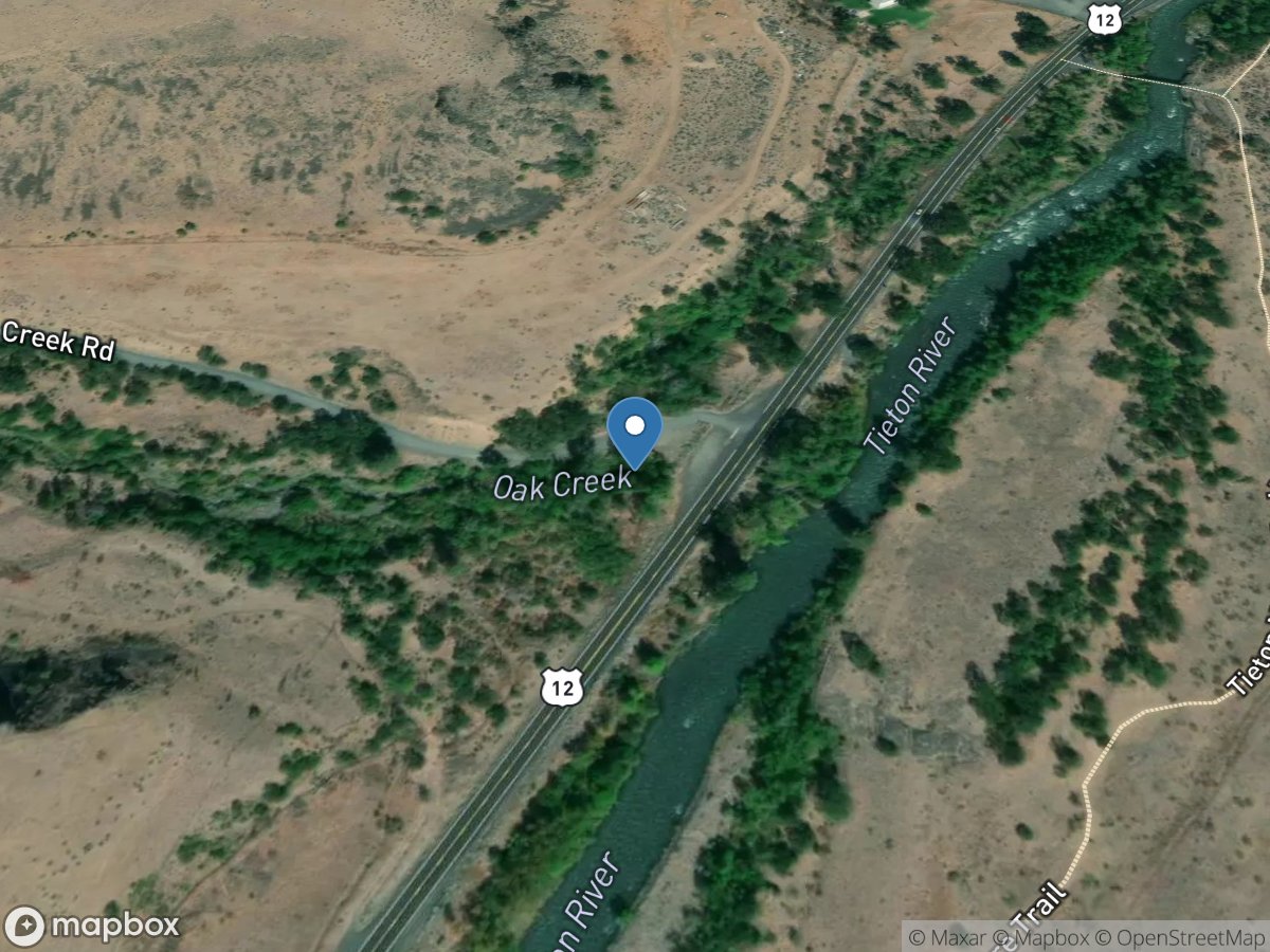 Oak Creek above Tieton River near Naches, WA location