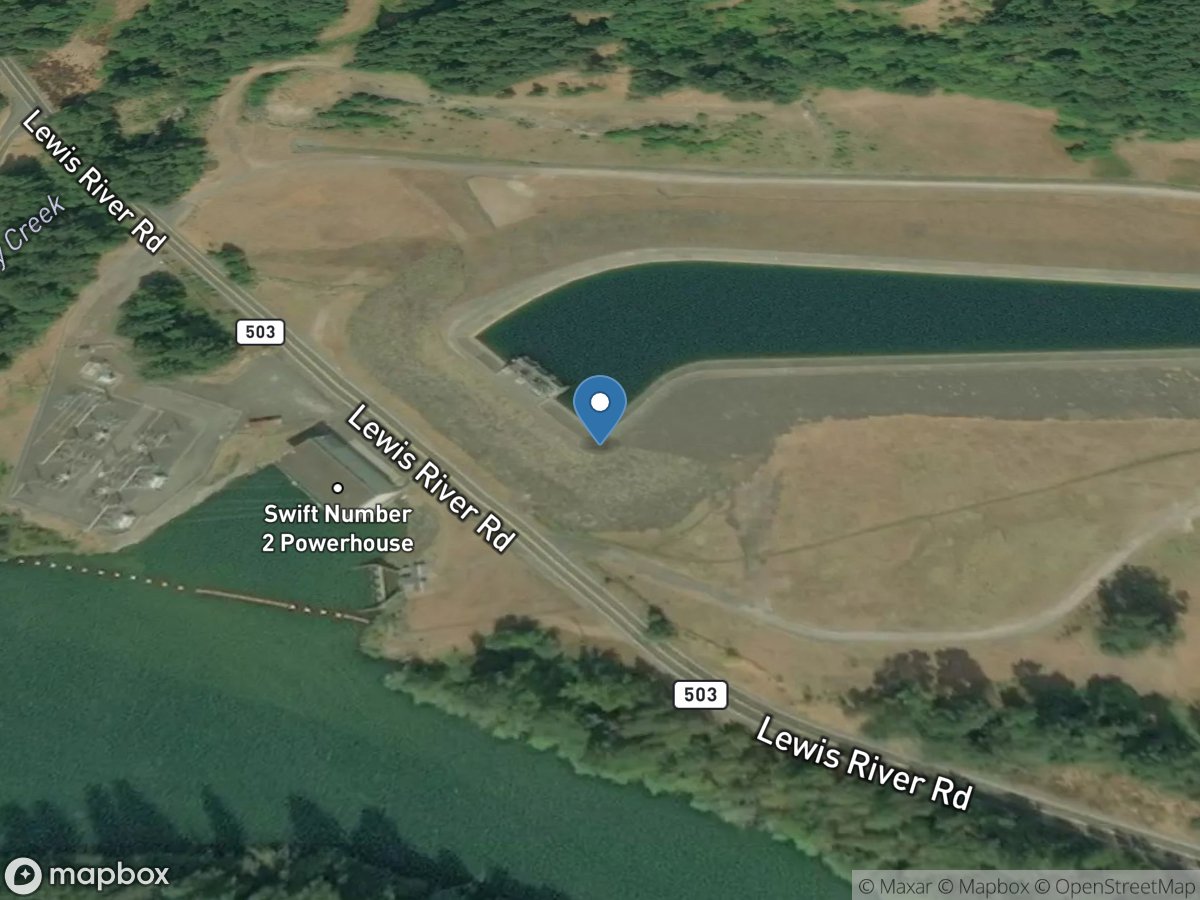 Swift Powerplant NO 2 Headwater near Cougar, WA location