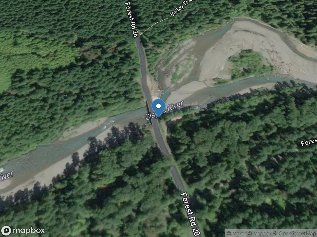 Cispus River above Yellowjacket Creek near Randle, WA location