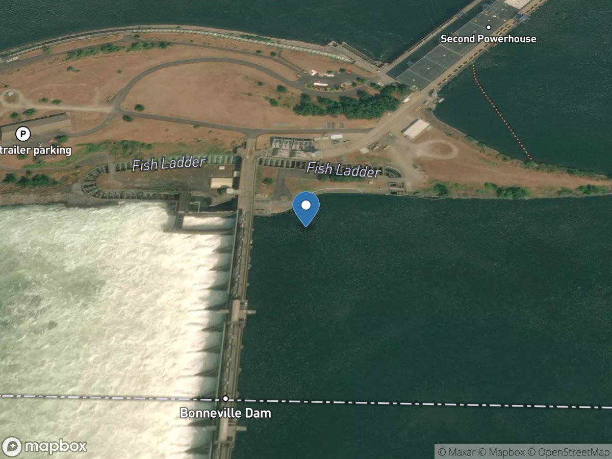 Columbia River at Bonneville DAM Forebay, WA location
