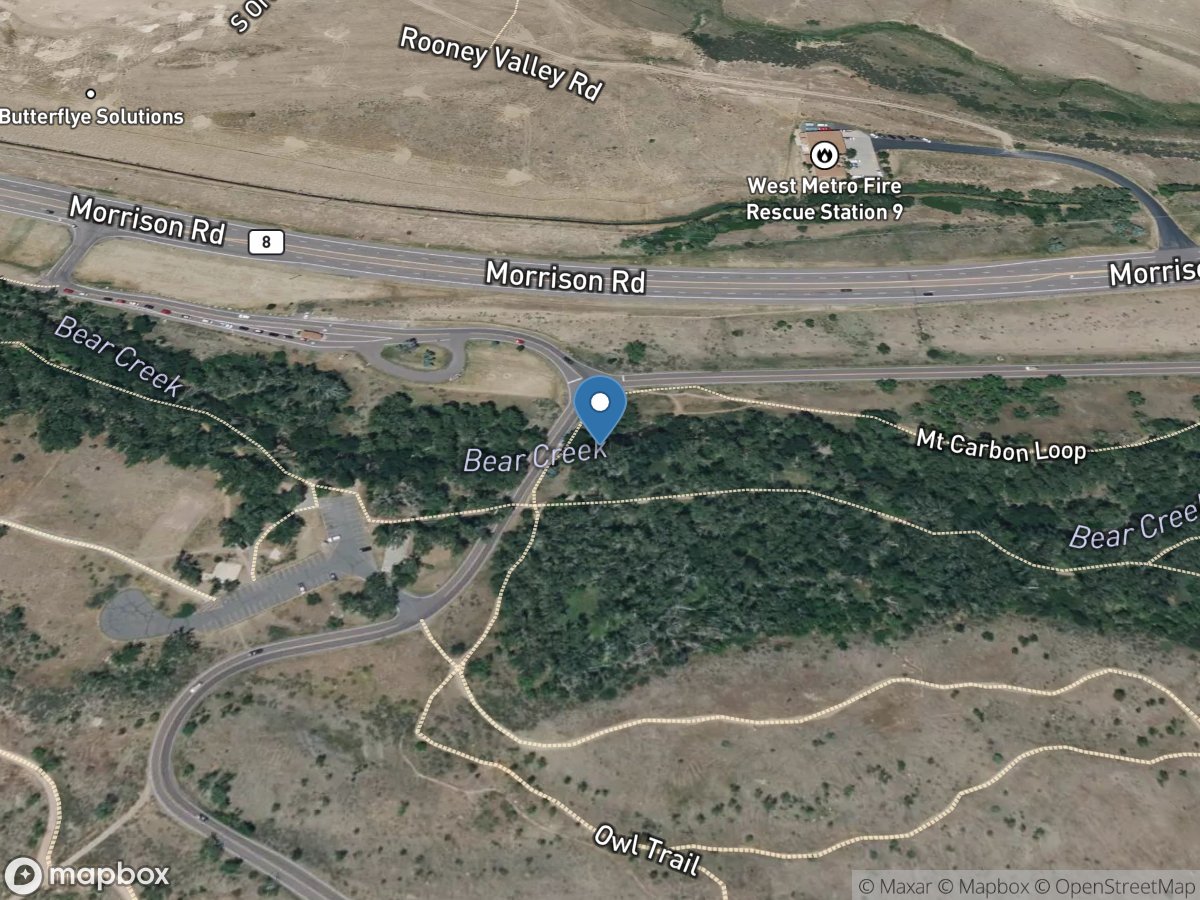 Bear Creek above Bear Creek Lake near Morrison, CO location