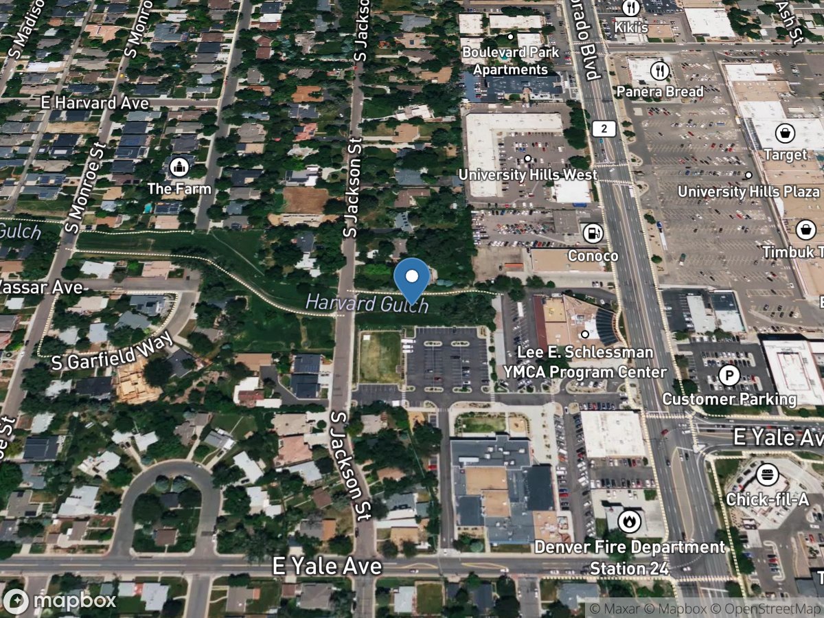 Harvard Gulch at Colorado Blvd. at Denver, CO location