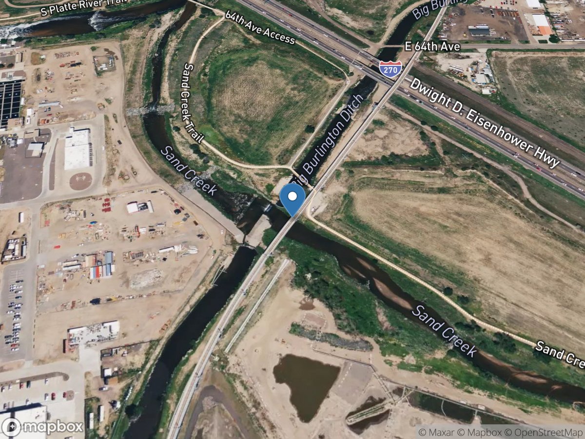 Sand Crk above Burlington Ditch near Commerce City, CO location