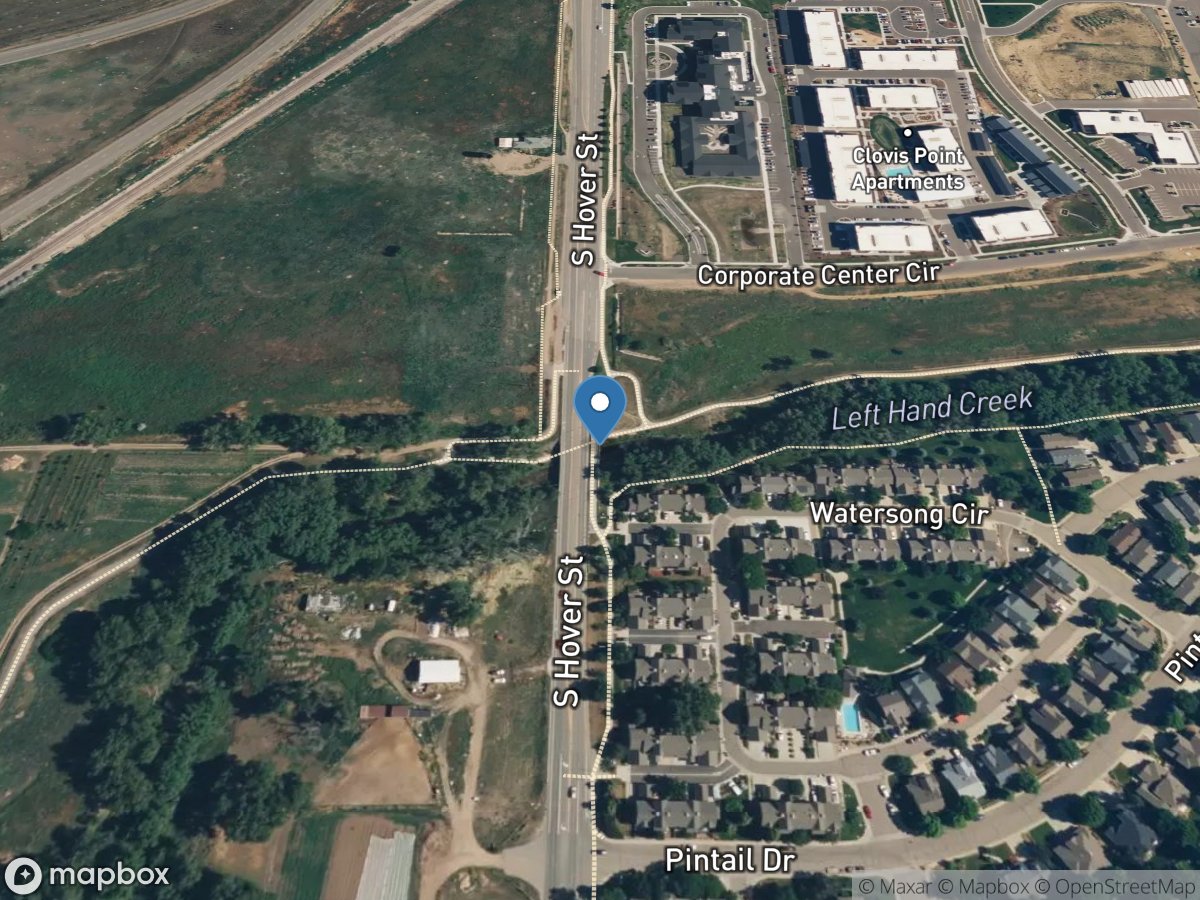 Left Hand Creek at Hover Road near Longmont, CO location