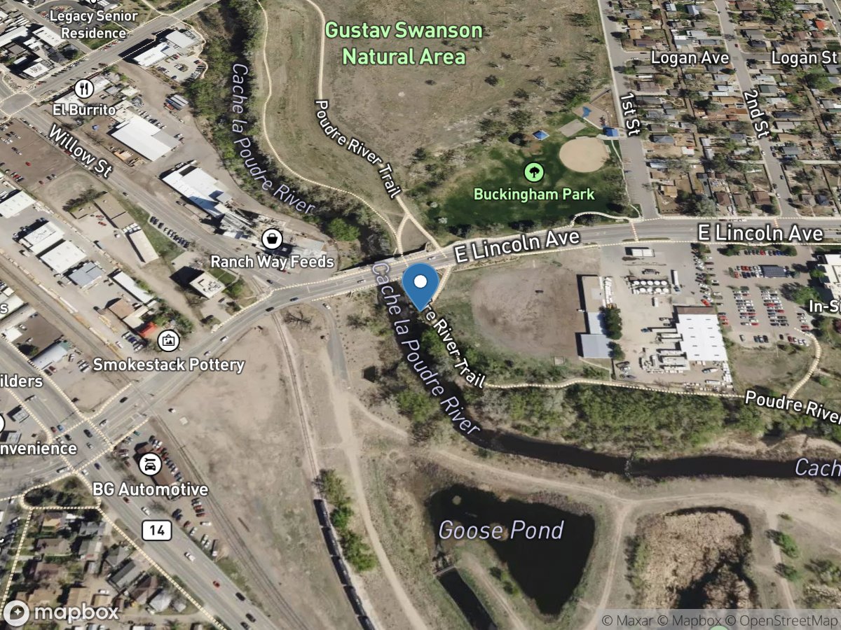 Cache LA Poudre River at Fort Collins, CO location