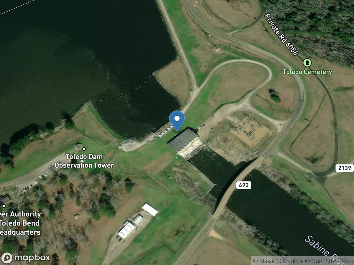 Sabine Rv at Toledo Bd Reservoir near Burkeville, TX location