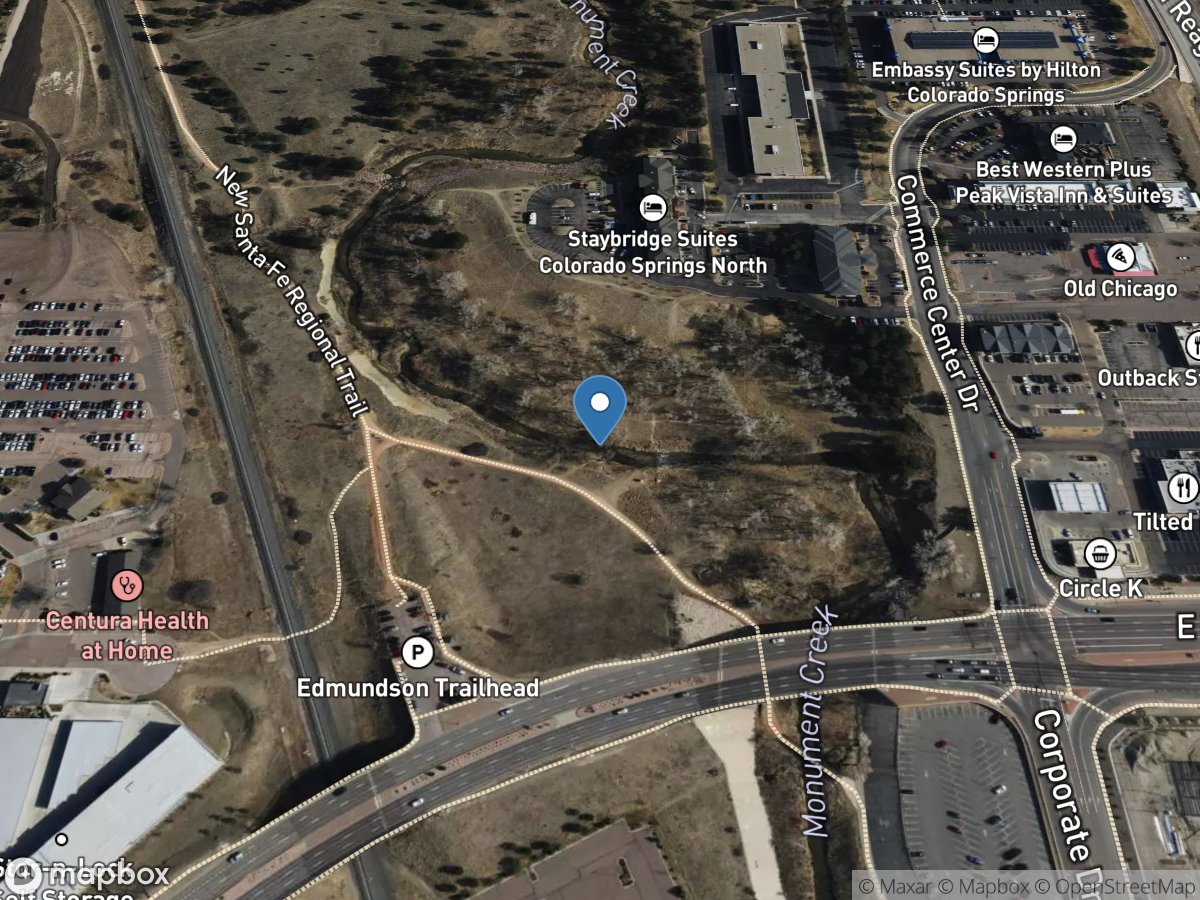 Monument Creek above Woodmen Road at Colorado Springs, CO location