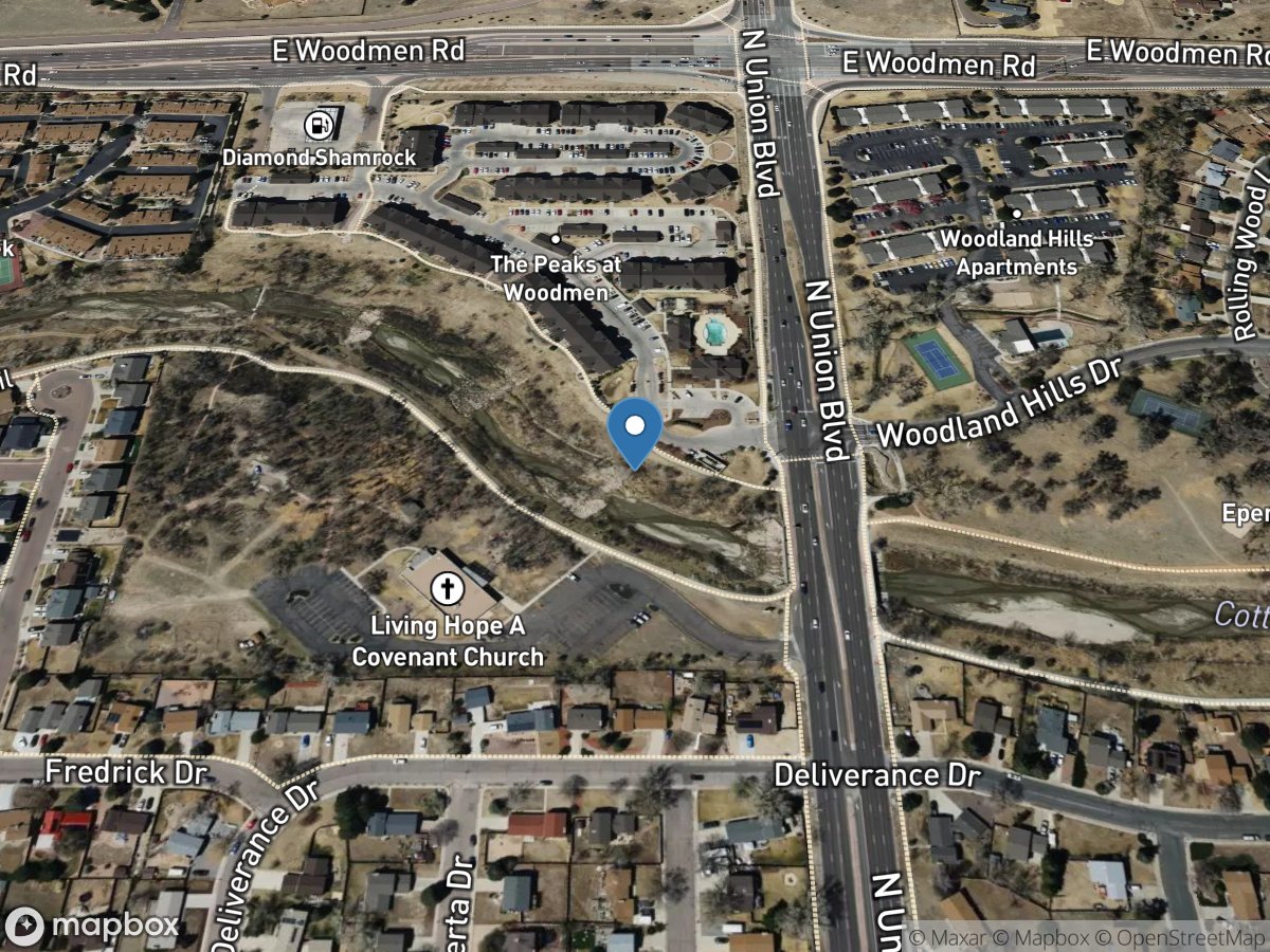 Cottonwood Creek at Union BLVD, at Colo Springs, CO location