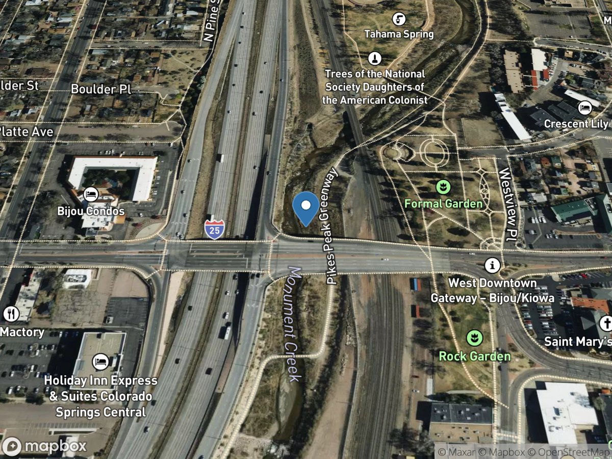 Monument Creek at Bijou St. at Colo. Springs, CO location