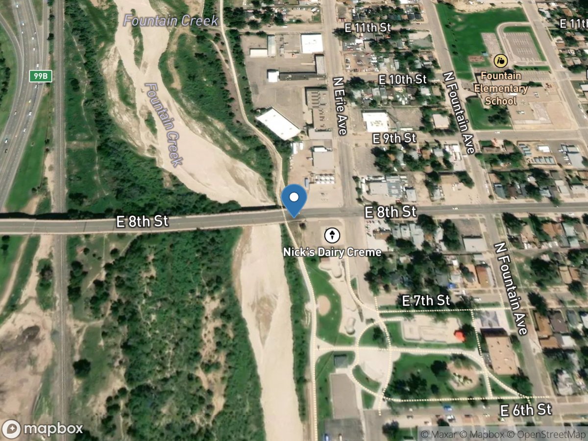 Fountain Creek at 8th Street at Pueblo, CO location