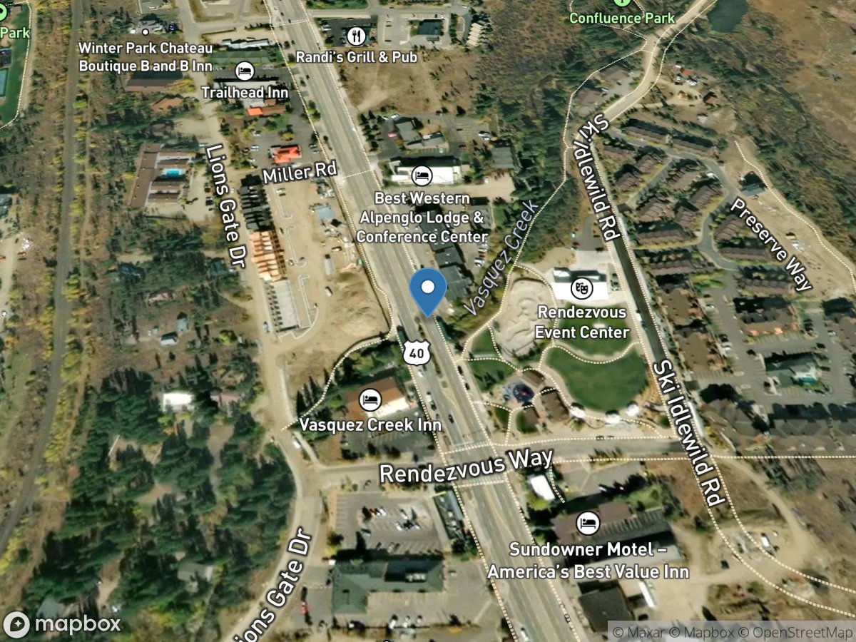 Vasquez Creek at Winter Park, CO location