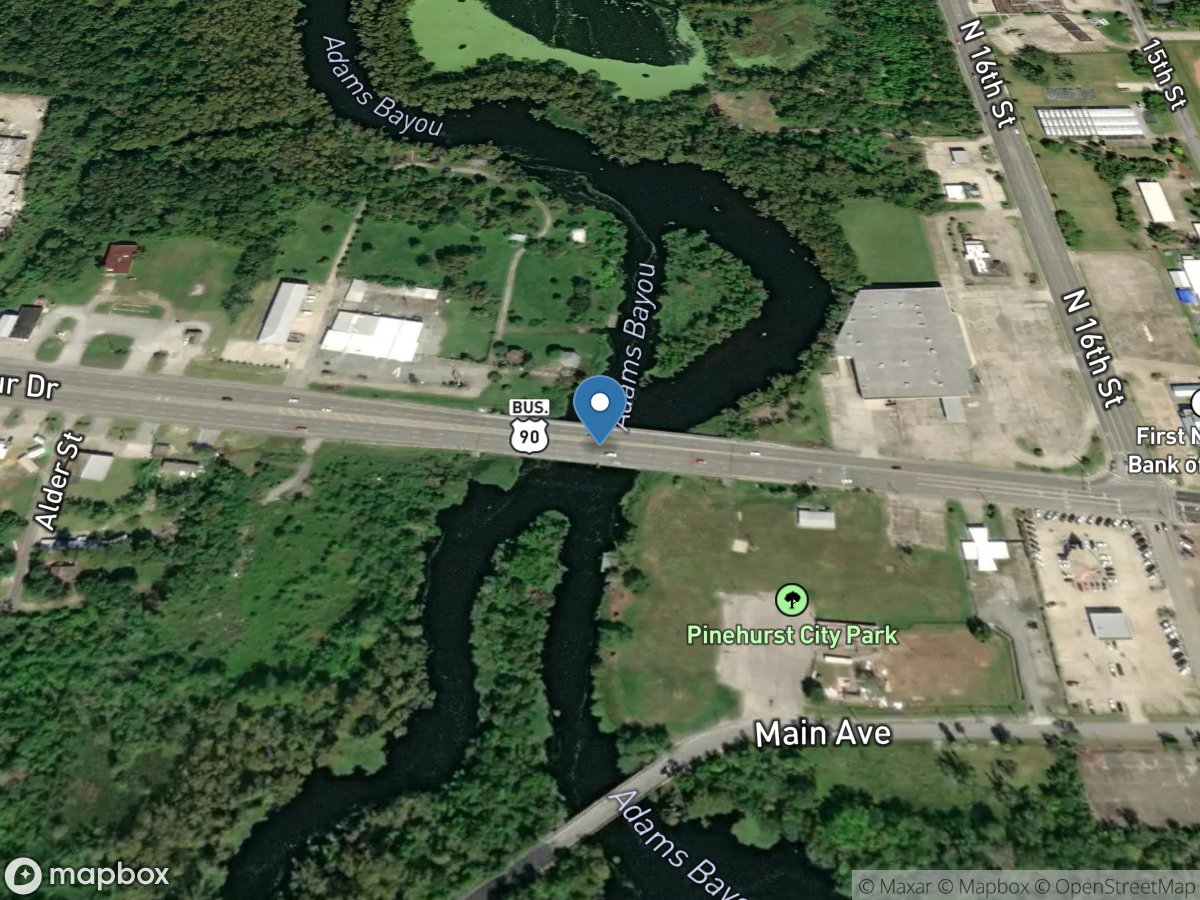 Adams Bayou at SH87 near Orange, TX location