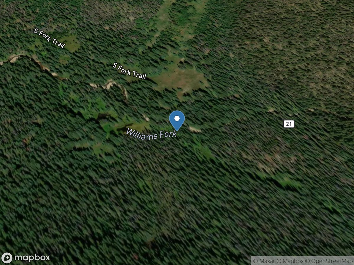 Williams Fork below Steelman Creek, Co. location