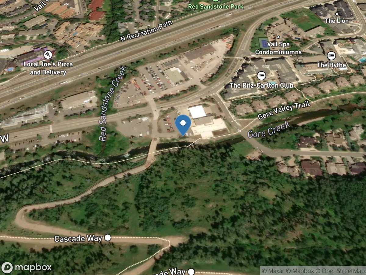 Gore Creek above Red Sandstone Creek at Vail, CO location