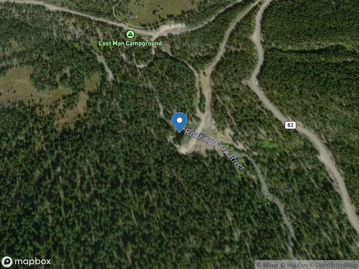 Roaring Fork River above Lost Man Creek near Aspen, CO location