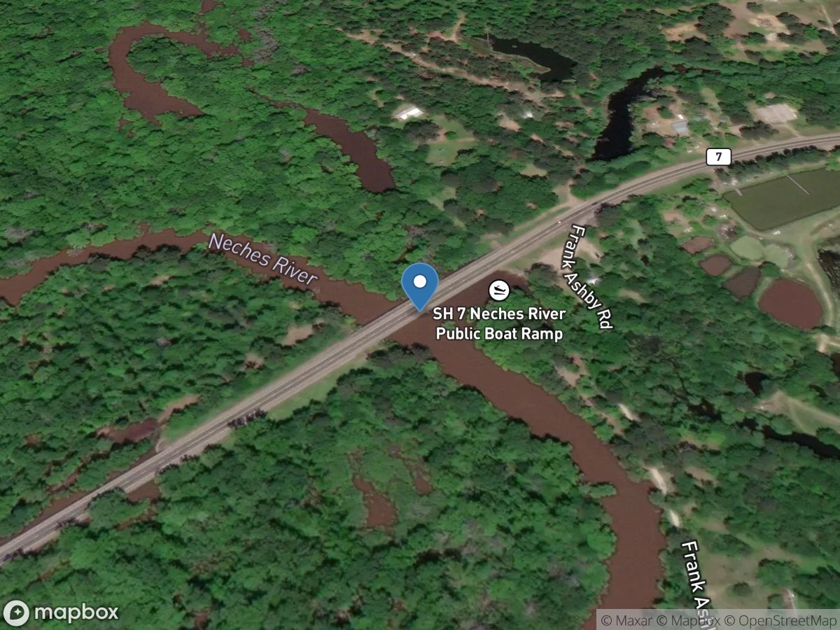 Neches Rv at SH 7 near Pollok, TX location