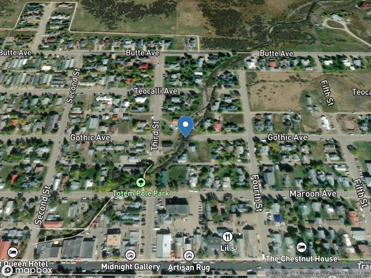 Coal Creek above McCormick Dtch at Crested Butte, CO location