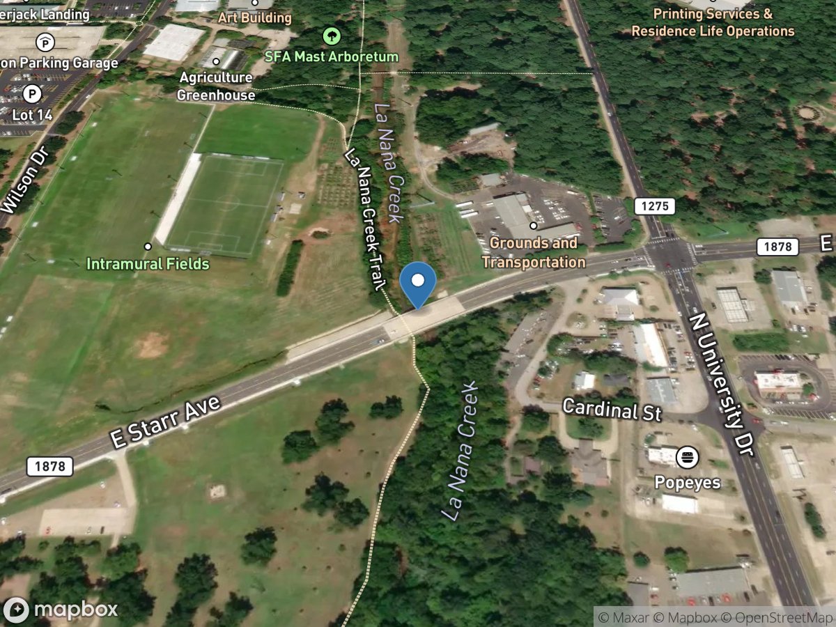 Bayou Lanana at Nacogdoches, TX location