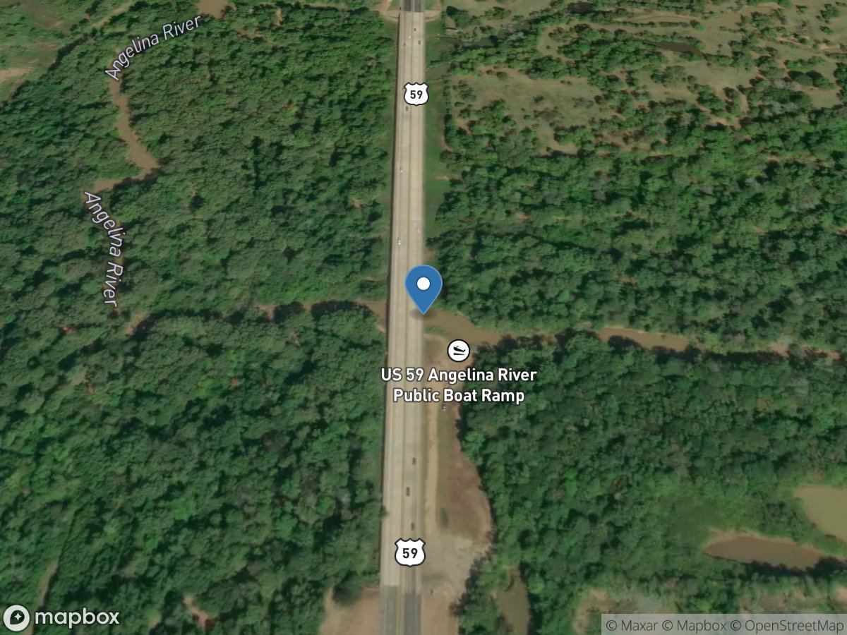 Angelina Rv at Highway 59 near Lufkin, TX location