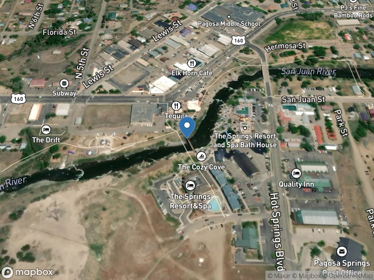 San Juan River at Pagosa Springs, CO location