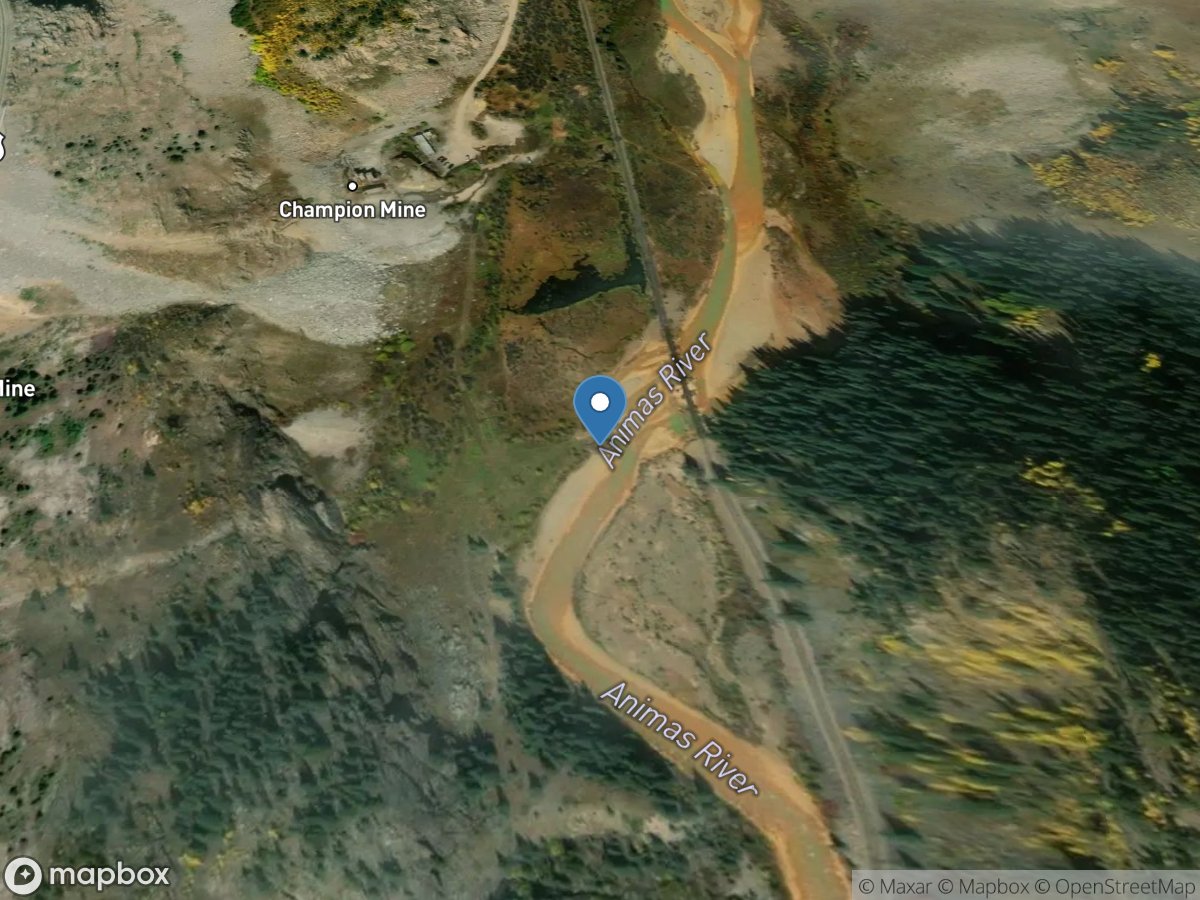 Animas River below Silverton, CO location