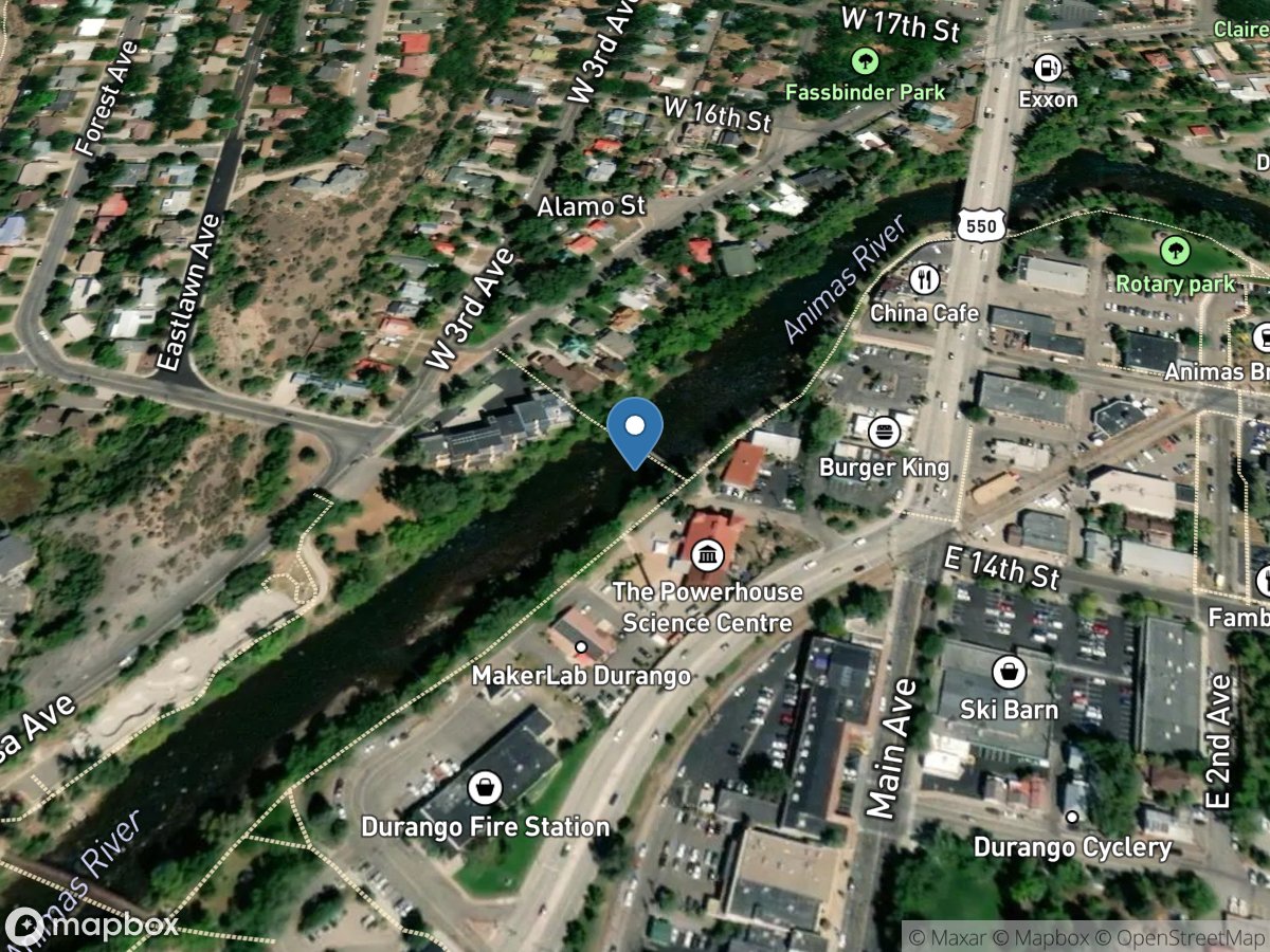 Animas River at Durango, CO location